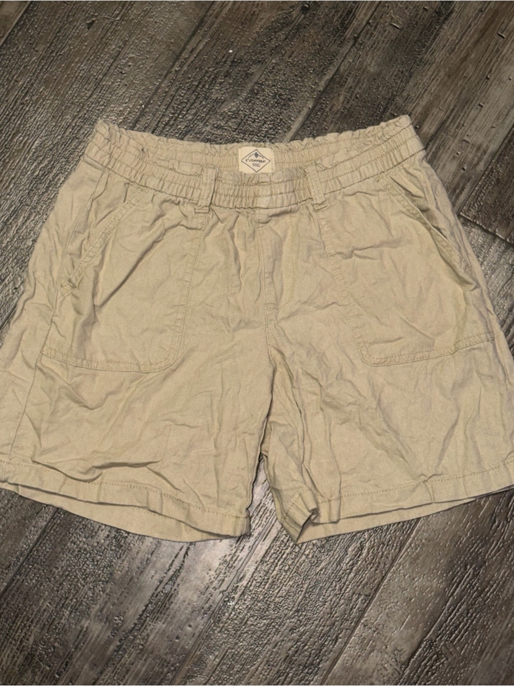St. John's Bay Beige Elastic-Waist Men's Athletic Shorts